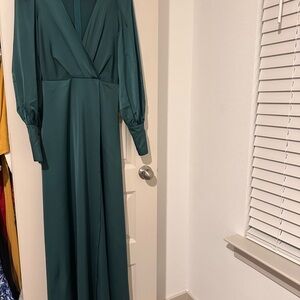 SHEIN Teal Long Sleeve Maxi Dress